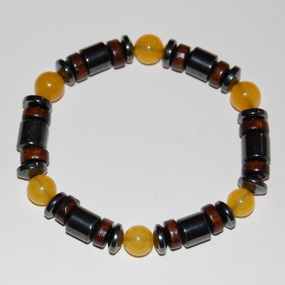 Gemstone Bracelet,Magnetic Bracelet,Gemstone and Magnetic Beads - Picture 2 of 2